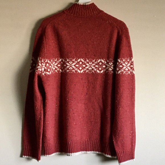 Vintage Express Wool Sweater 1/4 Zip Size Large Speckled Red EUC‎ - Picture 2 of 6